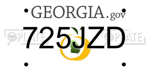725JZD Georgia License Plate