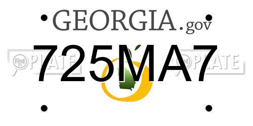 725MA7 Georgia License Plate