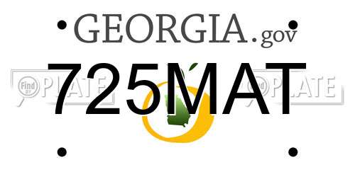 725MAT Georgia License Plate
