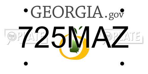 725MAZ Georgia License Plate