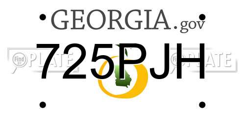 725PJH Georgia License Plate