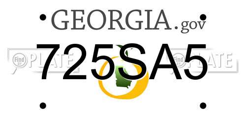 725SA5 Georgia License Plate