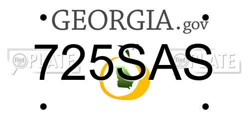 725SAS Georgia License Plate