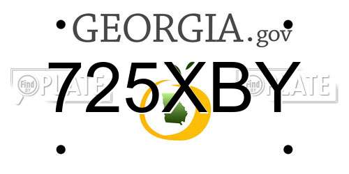 725XBY Georgia License Plate