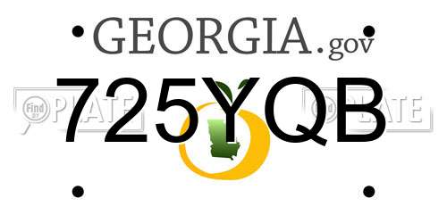 725YQB Georgia License Plate
