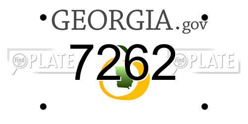 7262 Georgia License Plate