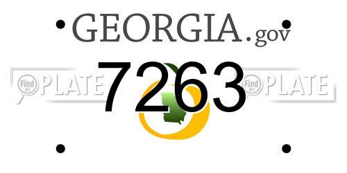 7263 Georgia License Plate