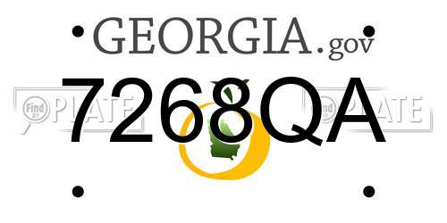 7268QA Georgia License Plate