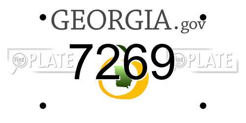 7269 Georgia License Plate