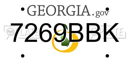 7269BBK Georgia License Plate
