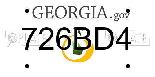 726BD4 Georgia License Plate