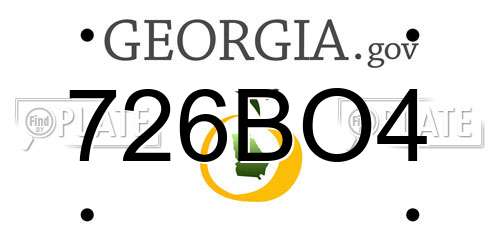 726BO4 Georgia License Plate