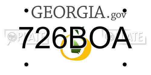 726BOA Georgia License Plate