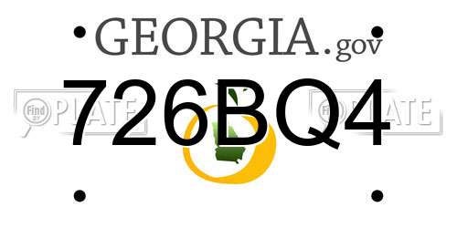 726BQ4 Georgia License Plate