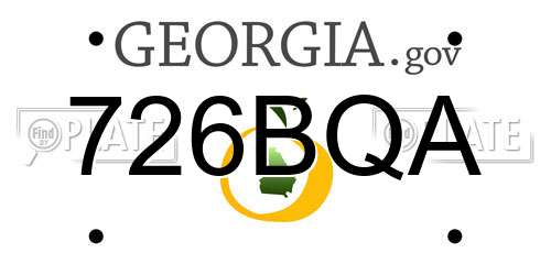 726BQA Georgia License Plate