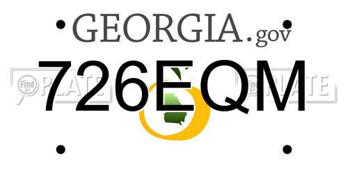 726EQM Georgia License Plate