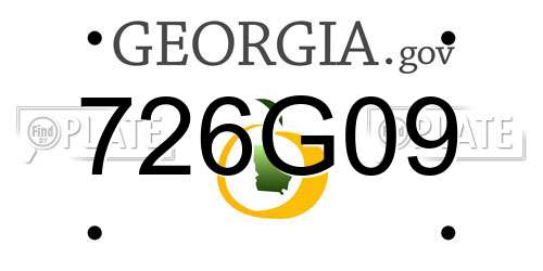 726G09 Georgia License Plate