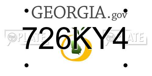 726KY4 Georgia License Plate