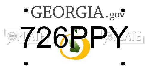 726PPY Georgia License Plate