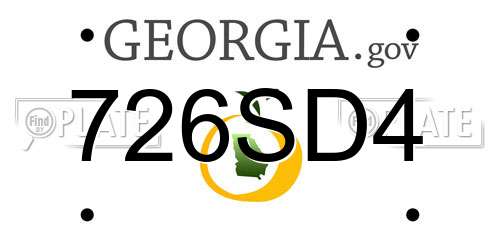 726SD4 Georgia License Plate