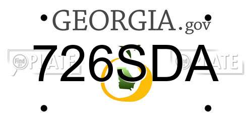 726SDA Georgia License Plate