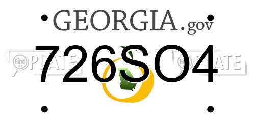 726SO4 Georgia License Plate