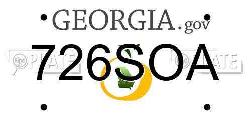 726SOA Georgia License Plate