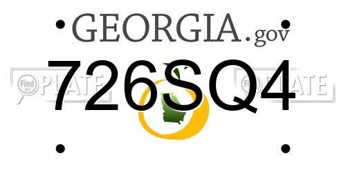 726SQ4 Georgia License Plate