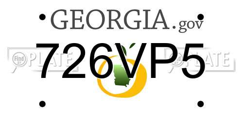 726VP5 Georgia License Plate