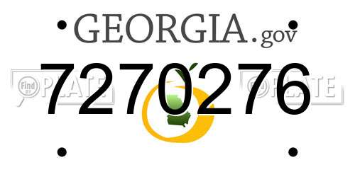 7270276 Georgia License Plate