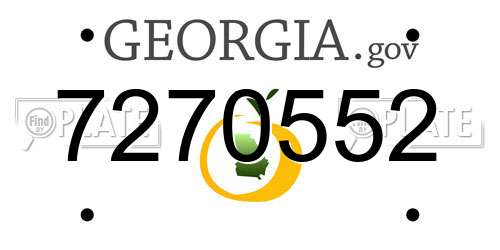 7270552 Georgia License Plate