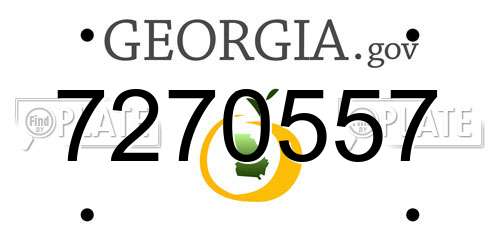 7270557 Georgia License Plate