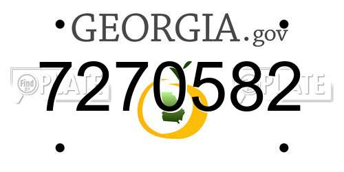 7270582 Georgia License Plate