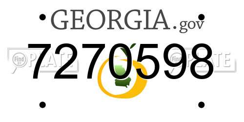 7270598 Georgia License Plate