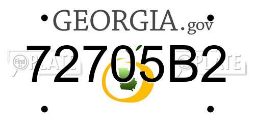 72705B2 Georgia License Plate
