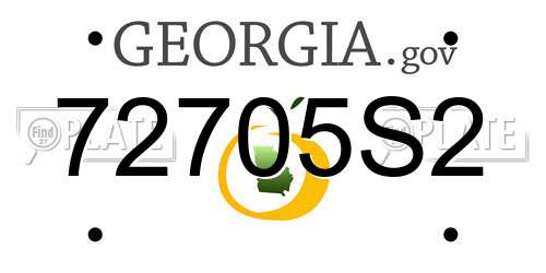72705S2 Georgia License Plate