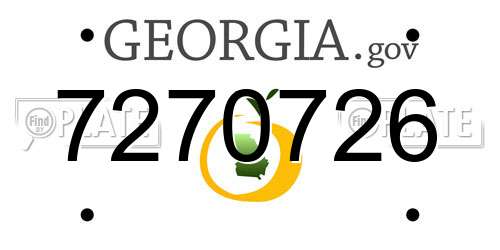 7270726 Georgia License Plate