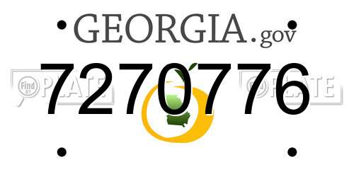 7270776 Georgia License Plate