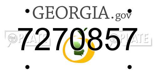 7270857 Georgia License Plate