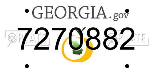 7270882 Georgia License Plate