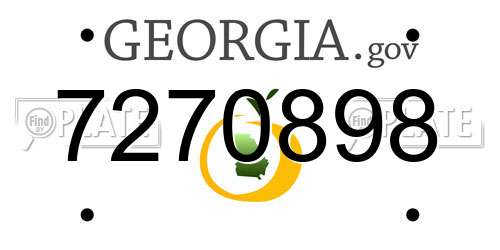 7270898 Georgia License Plate