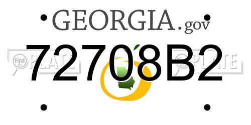 72708B2 Georgia License Plate