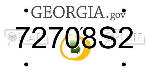 72708S2 Georgia License Plate