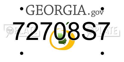 72708S7 Georgia License Plate
