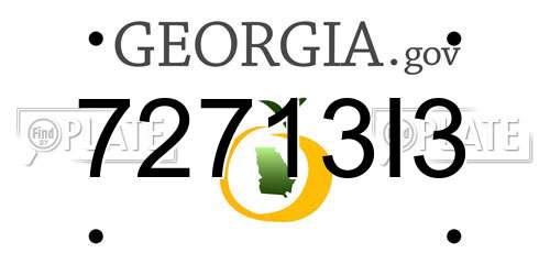72713I3 Georgia License Plate
