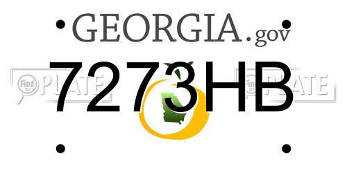 7273HB Georgia License Plate