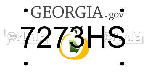 7273HS Georgia License Plate