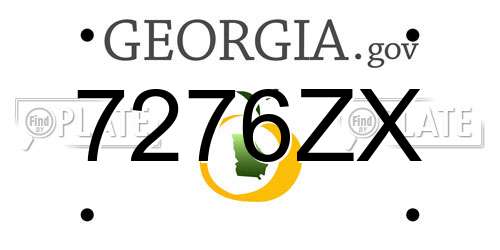 7276ZX Georgia License Plate