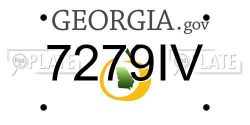 7279IV Georgia License Plate