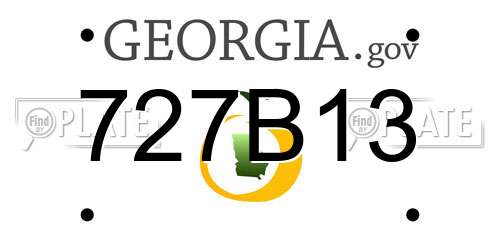 727B13 Georgia License Plate